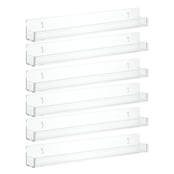 LAMIRO Floating Shelves Clear Acrylic Shelves Wall Mounted Bathroom Kitchen Organizer