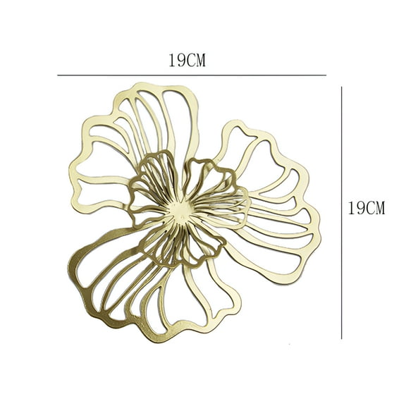 LAMIRO Floral Wall Hanging Decor Metal Wall Art Decoration for Bathroom Living Room Golden Large