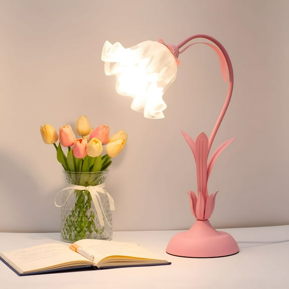 LAMIRO Flower Table Lamp Reading Lamp Bedside Vintage Flower Night Lamp Bedside Lamp Decoration Living Room Bedroom Room Lighting Table Lamp Home Decoration