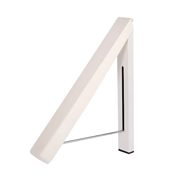 LAMIRO Foldable Coat Rack Wall Mounted Laundry Clothes Hanger Plastic Rounded Corners Drying Rack for Laundry Room,Closets Storage Organization,Indoor & Outdoor Use Drying Hanging (White)