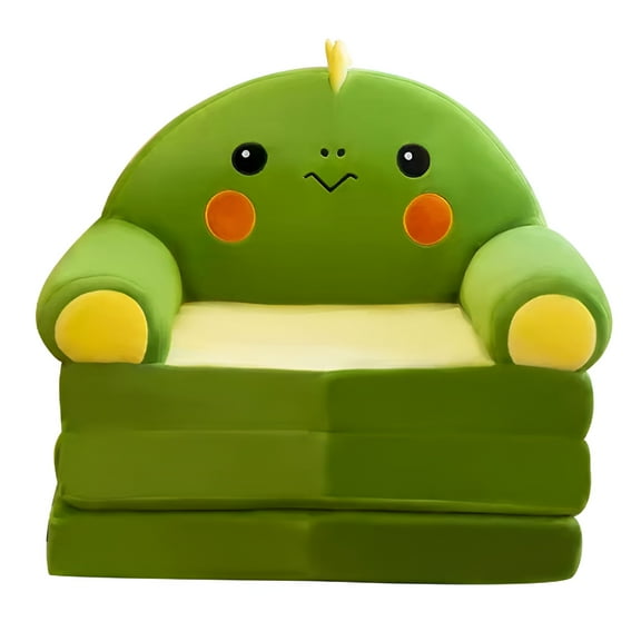 LAMIRO Foldable Kids Couch Toddler Backrest Armchair 2 In 1 Flip Open Sofa Bed for Children Cartoon Comfy Soft Kids Chair Lightweight Toddlers Sofa Bed for Bedroom Livingroom Playroom (No Padding)