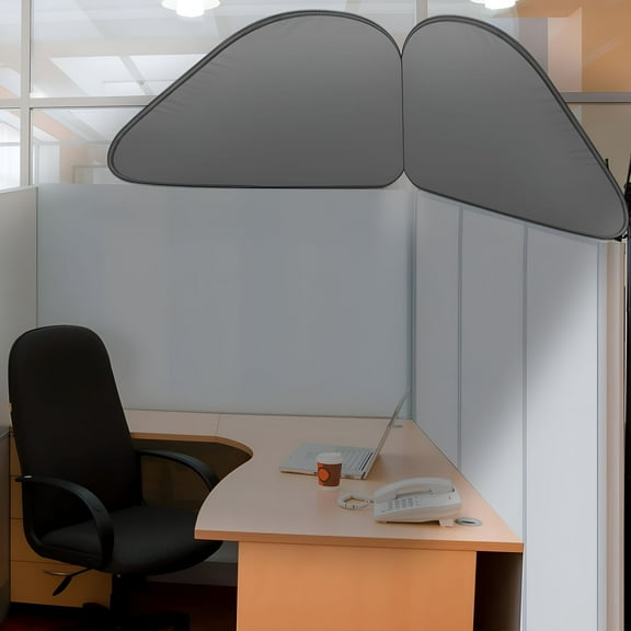 LAMIRO Foldable Office Cubicle and Desk Shade,Portable Light Shade,29.5 Inches Foldable Canopy Weakens Light or Disturbance for Working Office Cubicle Accessories,Black (Gray)