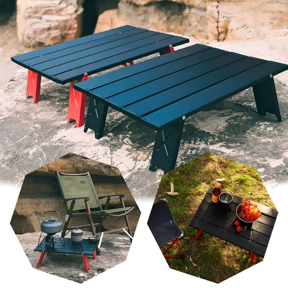 LAMIRO Foldable Picnic Table, Portable Beach Table Aluminum Ultralight Adjustable Folding Camping Table, Beach Tables for Sand Foldable, Camping Tables That Fold Up Lightweight