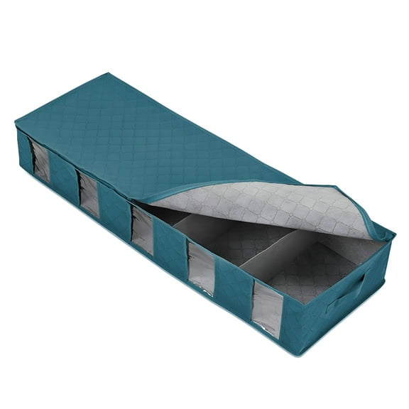LAMIRO Folding Under-bed Storage Drawer Closet Organizer,Blue