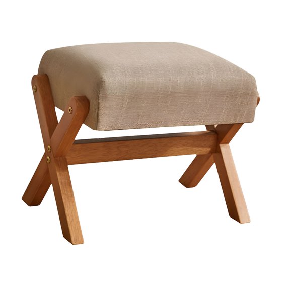 LAMIRO Footstool Change Shoe Stool Leisure Stool Ottoman for Couch Living Room Brown