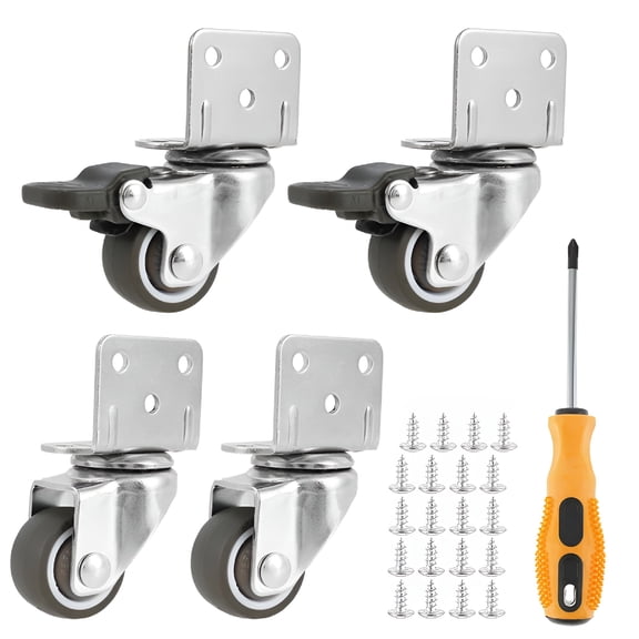 LAMIRO Furniture Caster,Wheels with Strong Load Capacity Heavy Duty Furniture Wheels Soft Rubber Castors Easy to Move for Furniture Trolley