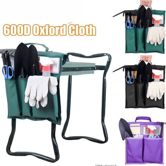 LAMIRO Garden Kneeler - Protects Your Knees,Clothes From Dirt & Grass Stains - Foldable Stool For Ease Of Storage - Sturdy and Lightweight - A Tool Pouch!