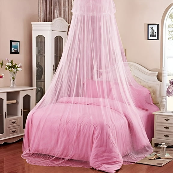 LAMIRO Girls Pink Bed Canopy Net