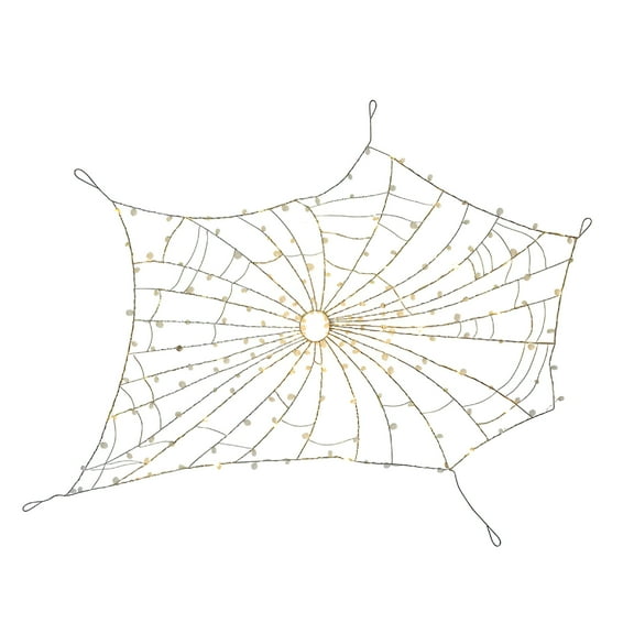 LAMIRO Glam Halloween Crystal Spider Web Light, 48-Inch Tall Pre-Lit Indoor/Outdoor Decoration, Elegant Spooky Lighting for Walls, Doors, and Covered Porches, Spider Web Decoration