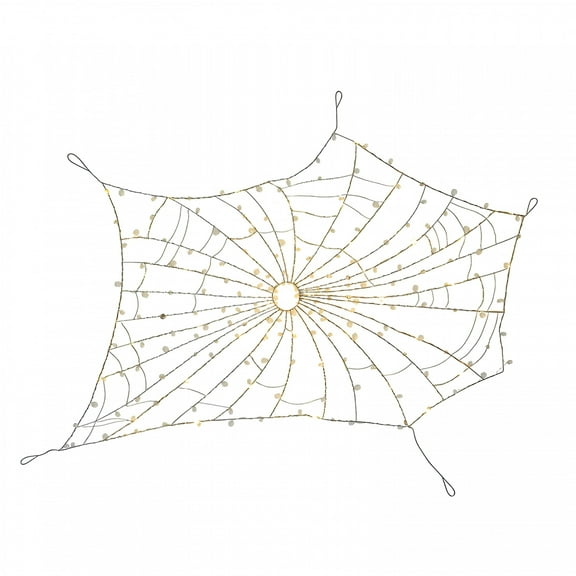 LAMIRO Glam Halloween Crystal Spider Web Light, 48-Inch Tall Pre-Lit Indoor/Outdoor Decoration , Spider Web Decoration Elegant Spooky Lighting for Walls, Doors, and Covered Porches