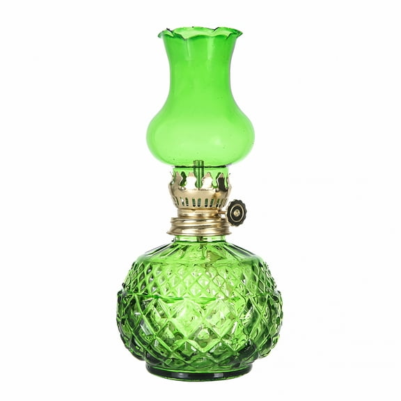LAMIRO Glass Kerosene Indoor Retro Classic Burning Lights Oil Lamp for Home Bedroom Table Decorations Emergency Use Desktop Ornament