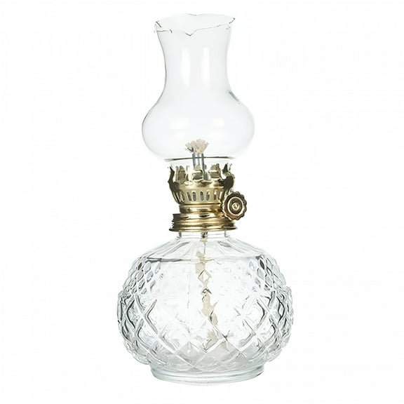 HIBIBUD Glass Kerosene Indoor Retro Classic Burning Lights Oil Lamp for Home Bedroom Table Decorations Emergency Use