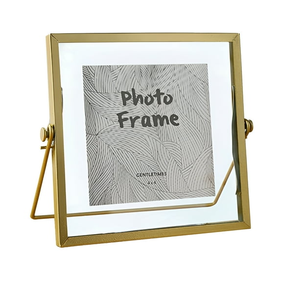 LAMIRO Glass Pressed Flower Frame Handmade, Floating Picture Frames for Pressed Flowers, Tabletop Artwork Photo Frames, Brass Desk Picture Frame for Home Office Plant Specimen, Black