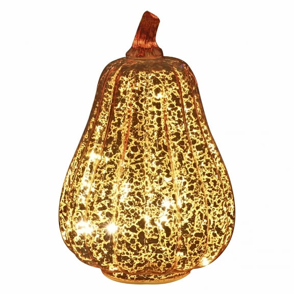 LAMIRO Glass Pumpkin Light with Lights Inside Battery Operated Led Pumpkin Light Ideal for Halloween Fall Decoration Thanksgiving Decor Xmas Fall Light Up Pumpkins Indoor