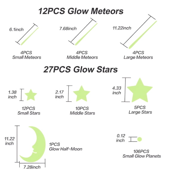 LAMIRO Glow in The Dark Stars And Planets Wall Stickers 156 Count