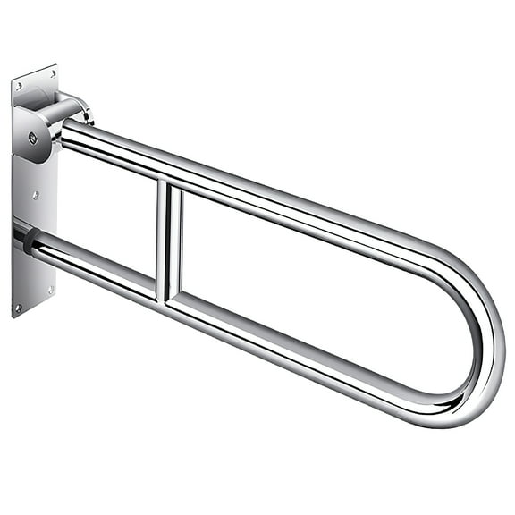 LAMIRO Grab Bars for Bathroom, Stainless Steel Flip-Up Shower Grab Bar, Elderly, Handicapped, 24 in