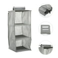 thumbnail image 1 of LAMIRO Grey Cotton Linen Closet Organizer with 3 Layers for Home Use,Foldable and Storage Solution, 1 of 4