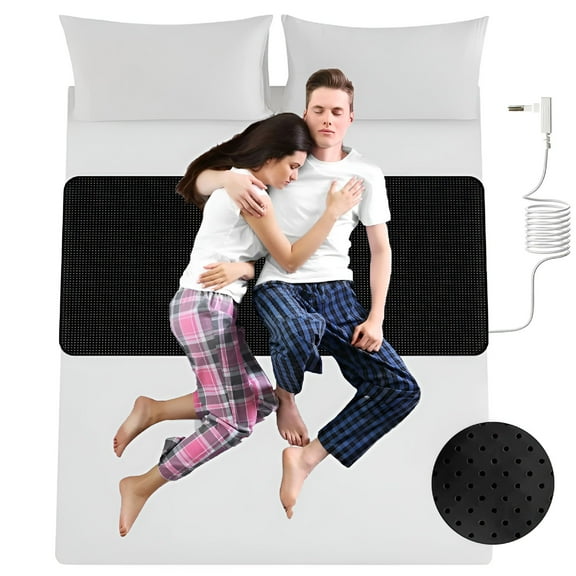 LAMIRO Grounding Mat for Bed,Grounding Pad for Sleeping,Grounding Mat for Bed Queen,Tear-Resistant PU Leather Grounding Mattress With Cord,Earthing Mat Grounding Pad,27.6*39.4IN