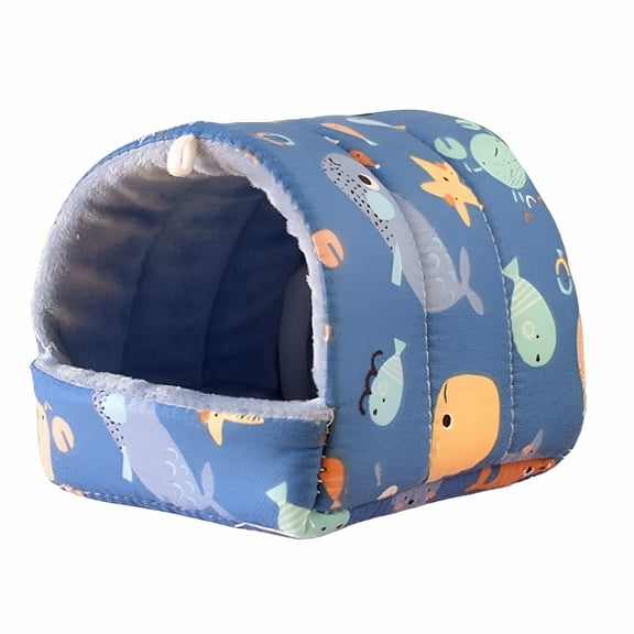 LAMIRO Guinea Pig Tent Bed Cartoon Pattern Warm Tunnel for Rabbit Ferret Chinchilla Bunny Rats or Other Small Animals