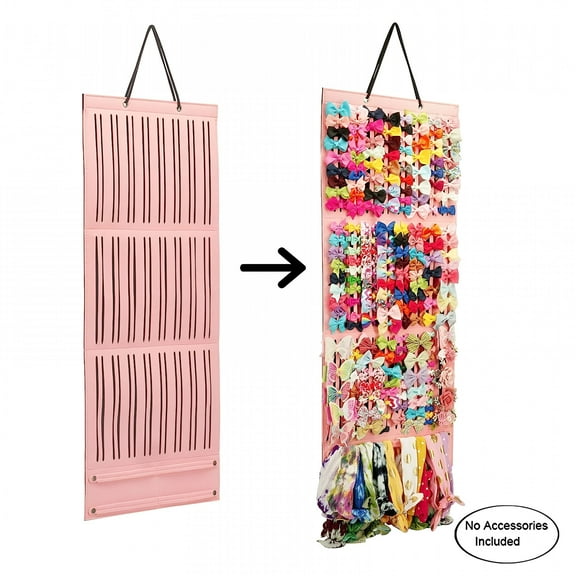 LAMIRO Hair Bows Holder with Large Capacity Hair Clips Storage Hanger,Baby Accessory Display Organizer with Sturdy Rope Wall Hanging,for Girl Room Nursery Decors