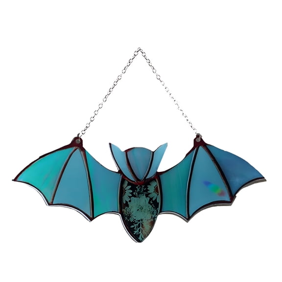 LAMIRO Halloween Decorations Colored Bat Window Wall Pendant Wall Art Decoration Halloween Hanging Ornament for Indoor Outdoor Decor Kitchen Garden Party Supplies 4.72*2.56 Inch