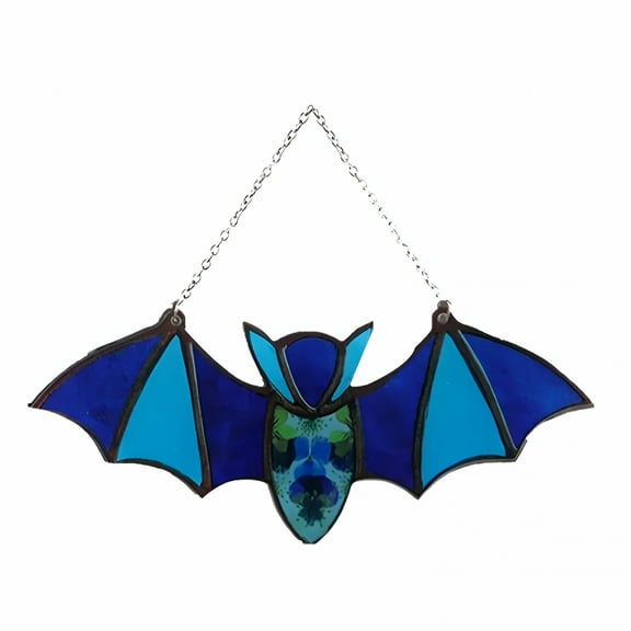 LAMIRO Halloween Decorations Colored Bat Window Wall Pendant Wall Art Decoration Halloween Hanging Ornament for Indoor Outdoor Decor Kitchen Garden Party Supplies 4.72*2.56 Inch