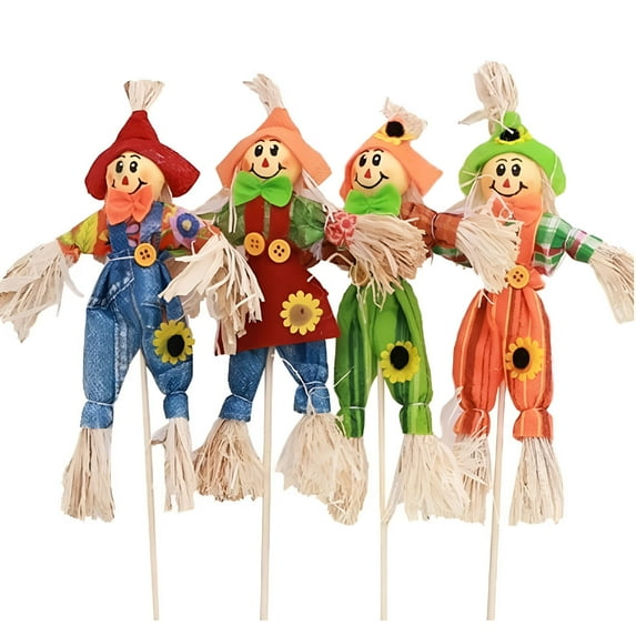 LAMIRO Halloween Fall Harvest Scarecrow Decoration,13.4" Small Scarecrow for Garden,Home,Yard,Porch Decor 1Pcs