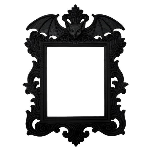 LAMIRO Halloween Picture Frame,Gothic Bat Photo Frame Halloween Decor,Holiday Ornaments Home Decor for Tabletop Display Wall Shelf Living Room Desk Cabinet Desktop Bookshelf