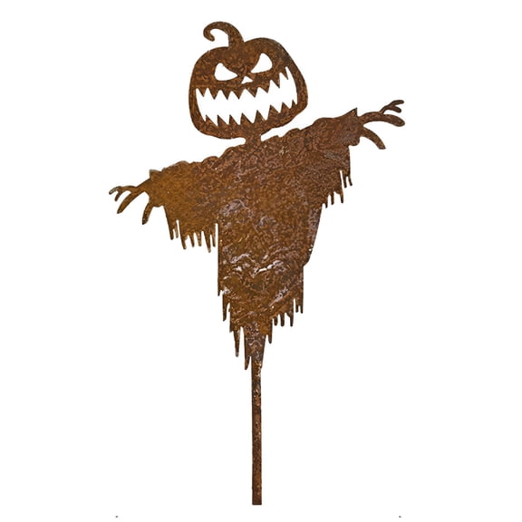 LAMIRO Halloween Yard Decorations Iron Lawn Stake Unique Garden Card Slot Halloween Metal Yard Sign for Outdoor Party Decoration,8.5X34.5 InchBrown