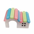 thumbnail image 1 of LAMIRO Hamster Hideout Wooden Gerbil House, Rainbow Bridge Mouse Sports Toy Hamster Cage Accessories for Small Animal Habitat Hamster Guinea-Pig Hedgehog Squirrel, 1 of 7