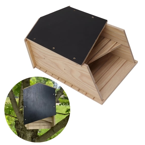LAMIRO Handcrafted Wooden Double Chamber Bat House