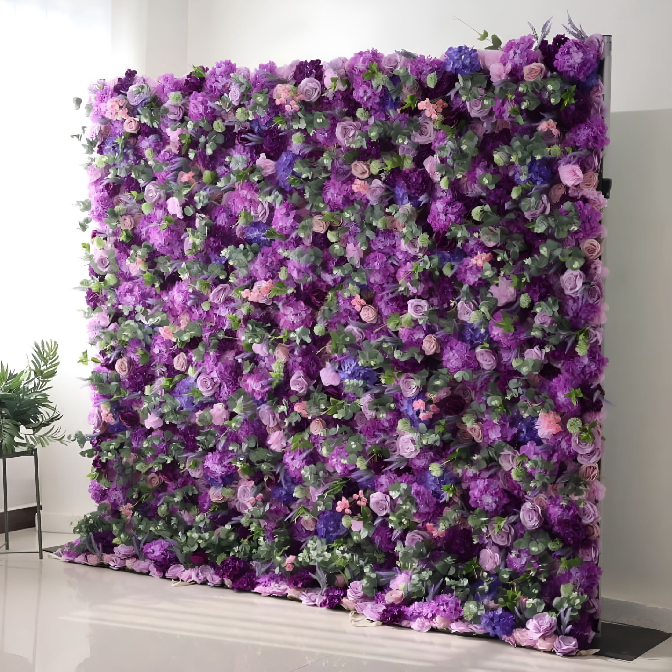 Backdrop Panel Backing LAMIRO Handmade Roll-Up Fabric Flower Wall, Artificial Flower Wall ...