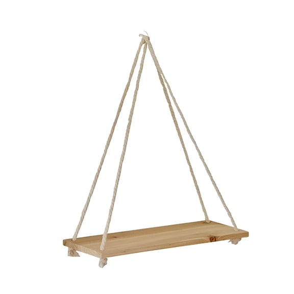 LAMIRO Hanging Shelves for Wall&Window Plant Shelf Indoor - Floating Wall Shelves for Bedroom Bathroom Living Room - Macrame Boho Wall Hanging Shelf - Triangle Rope Rustic Wood Shelving