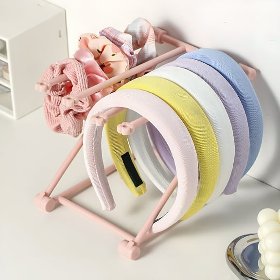LAMIRO Headband Organizer Foldable Hair Band Holder Headband Rack Foldable Stable Vertical Desktop Storage Dorm Shelf