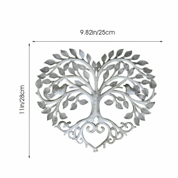 LAMIRO Heart Design Life Tree Metal Wall Art Garden Decor Yard Hanging Ornament
