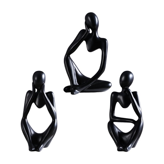 LAMIRO Home Decor Accents,Resin Thinker Statue Gold Decor 3 Pcs,Abstract Bookshelf Decor,Decorative Sculpture for Office,Living Room,Shelf,Decoration,Gold Figurines Home Decor