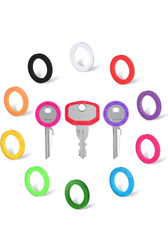 House Key Covers Round Key Tags,Multicolor,30 Pack