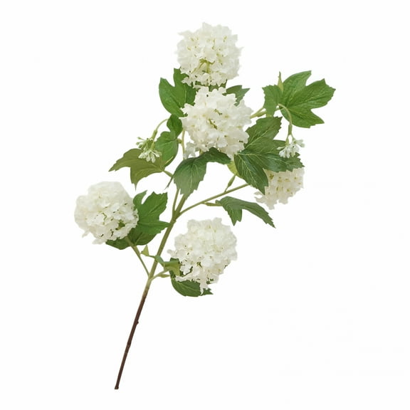 LAMIRO Hydrangea Artificial Flowers,Snowball Viburnum Real Touch Silk Flowers,Long Stem Small Faux Hydrangea for Bouquet Home Wedding Table Centerpiece Indoor Home Decor