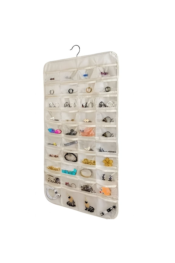 Jewelry Box, Hanging Jewelry Organizer 80 Pockets Earring Holder Organizer Bracelet Organizer With Pockets For Woman For Hanging Earrings Necklaces Bracelets Rings Storage Closet