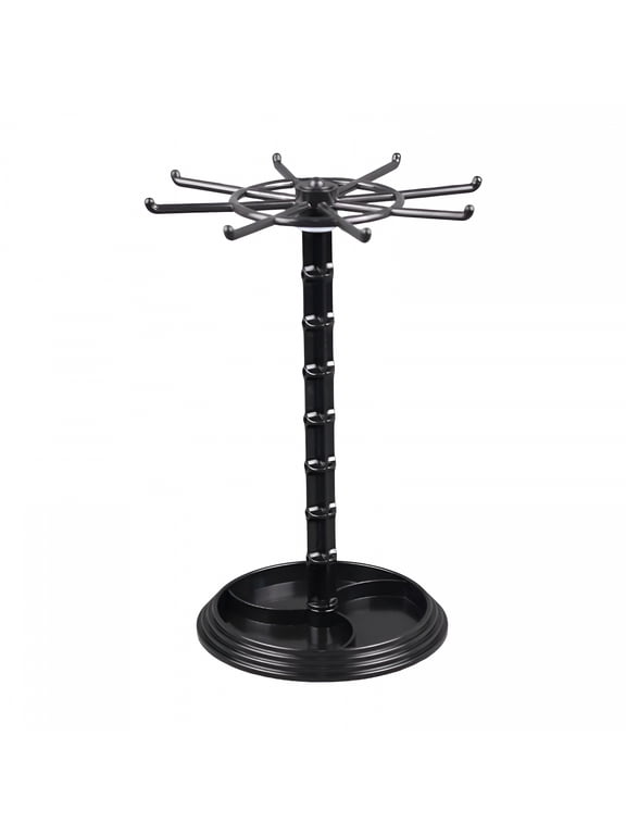 Jewelry Organizer Hanging Rack/Rotating Jewelry Display Stand/Jewelry Hanger Necklace Holder/For Dresser Watch Counter Bathroom, Tall Black
