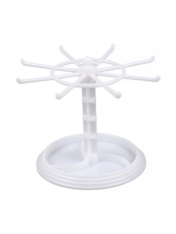 Jewelry Organizer Hanging Rack/Rotating Jewelry Display Stand/Jewelry Hanger Necklace Holder/For Dresser Watch Counter Bathroom, Tall White