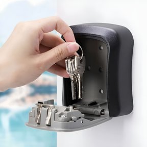 LAMIRO Key Lock Box for Outside,Wall Mounted Waterproof Key Storage Lock Box,Hide a Key for Outdoor Indoor,Security Waterproof Large Capacity 5 Keys Lockbox for House Key Room Card