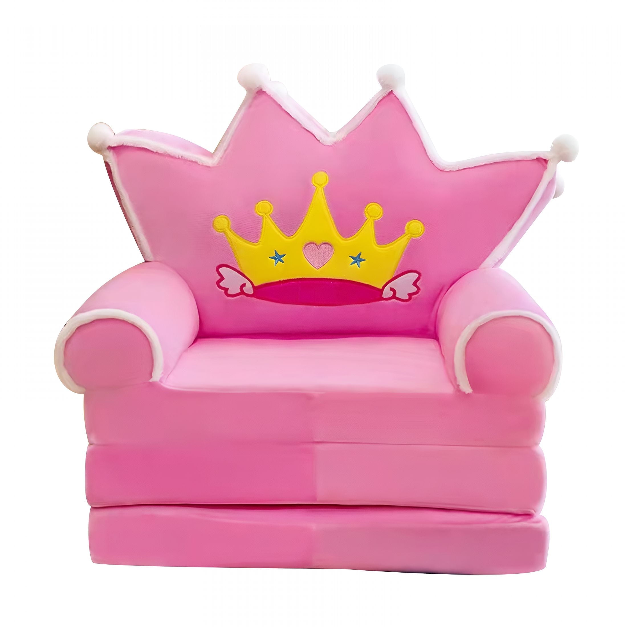 LAMIRO Kids Foldable Sofa Bed,2 in 1 Princess Chair for Toddlers,Cartoon Shape,Fold Out Couch for Bedroom,Sofa Bed for Girls,Toddler Recliners Baby Sofa Lounger for Kids (Without Liner Filler)