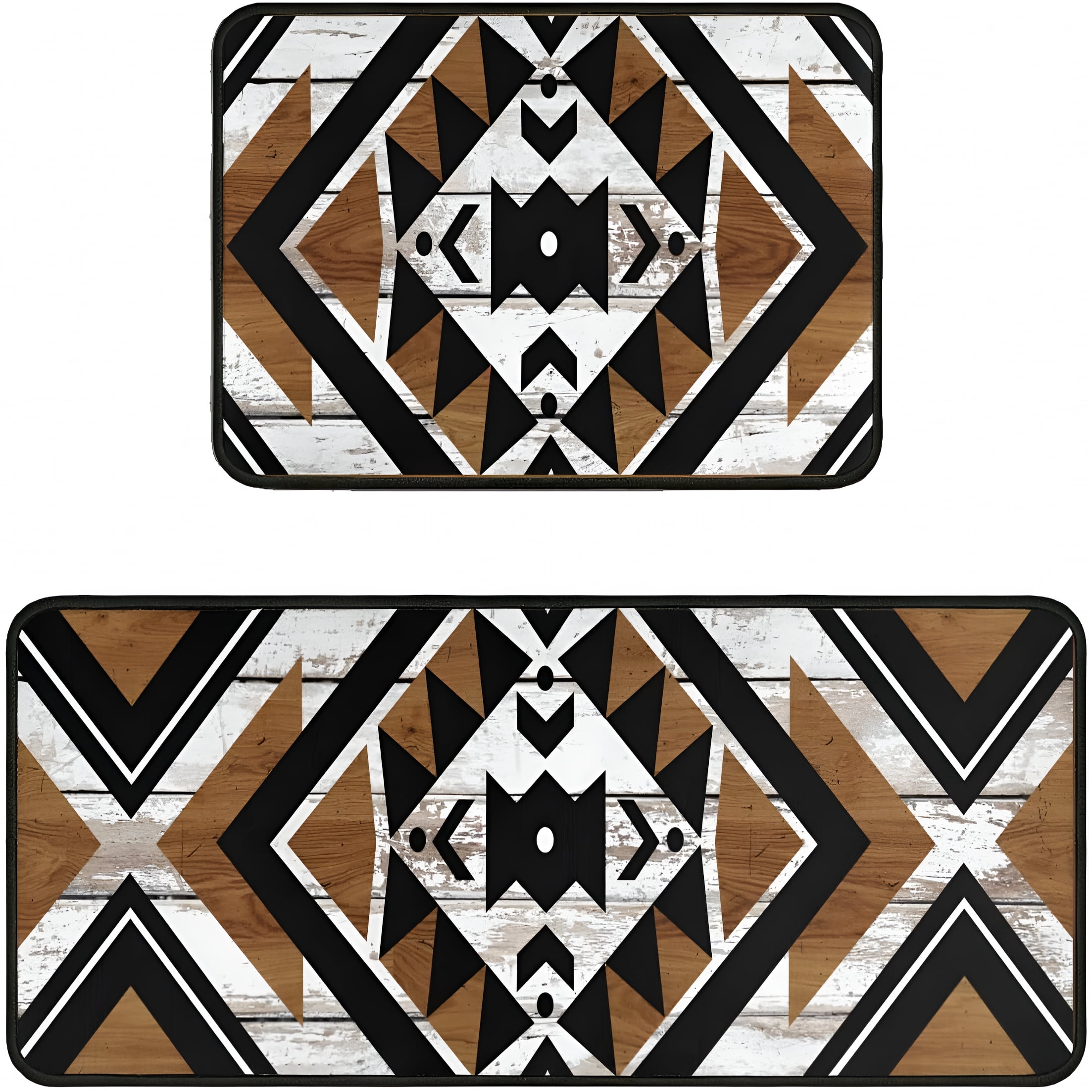 LAMIRO Kitchen Mats Rugs Sets of 2,Aztec Western Kitchen Rugs Set of 2 ...
