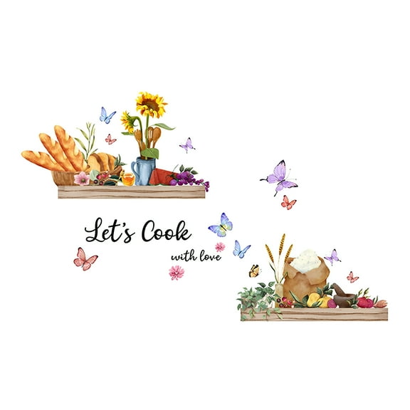 LAMIRO Kitchen Quote Wall Stickers Kitchen Dining Room Wall Decals Wall Art Kitchen Utensil Decorations Wall Decor for Home Office School