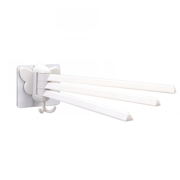 LAMIRO Kitchen Rack Wall Mounted Swing Towel Bar Towel Rod Arm Bathroom/Kitchen Swivel Towel Rack Hanger Holder Organizer Folding Towel Rail,White Kitchen Rack