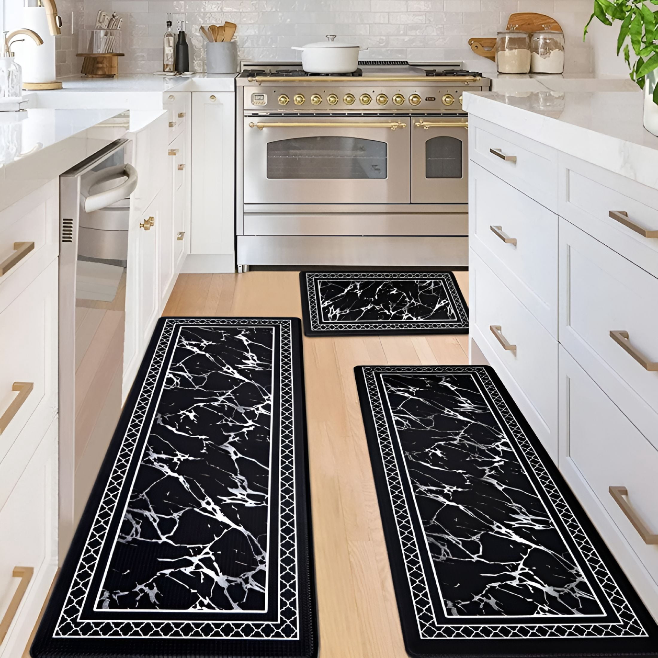 LAMIRO Kitchen Rug Set With Runner Marble Memory Foam Kitchen Rugs And lamiro-kitchen-rug-set-with-runner-marble-memory-foam-kitchen-rugs-and