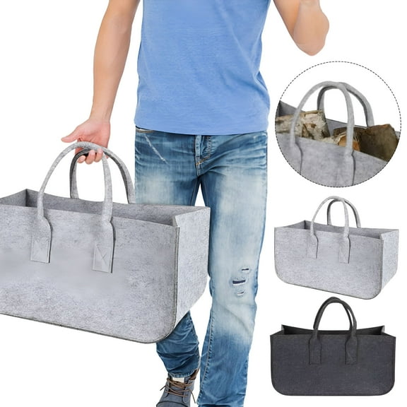 LAMIRO Knitting Bag for Yarn,Wool,and Crochet tools - Large DIY Storage tote for Household Organizer,Portable Yarn Carrier with Handles Gray