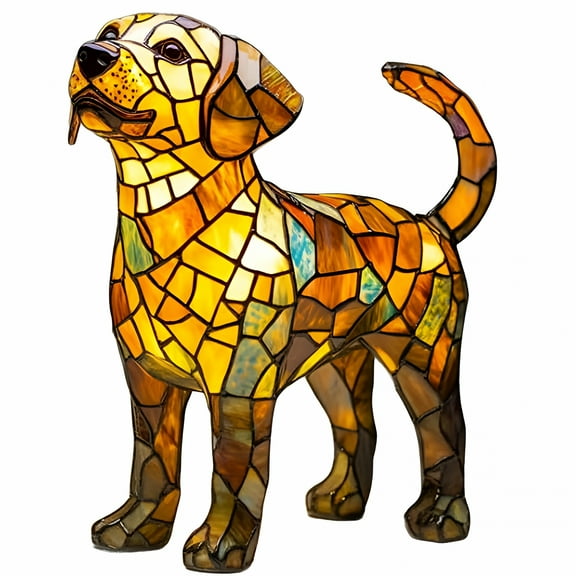 LAMIRO Vintage 3D Stained Glass Labrador Lamp for Home Decor,Cute Pet Dogs Themed LED Table Lamps Gifts for Pet Lovers