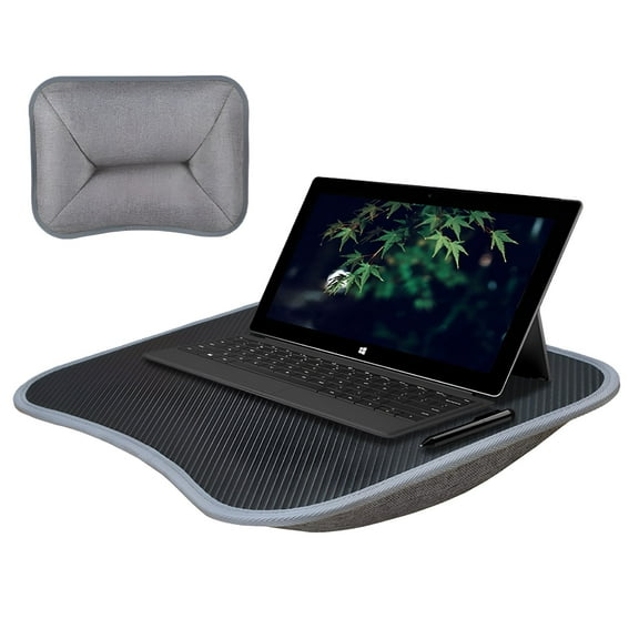 LAMIRO Lap Desk for Laptop with Soft Pillow Cushion,Writing Padded Tray with Handle for Work and Game on Couch